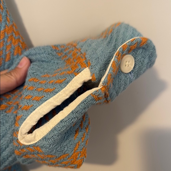 WAX London Blue and Orange Plaid Overshirt Men's Small - Picture 5 of 7